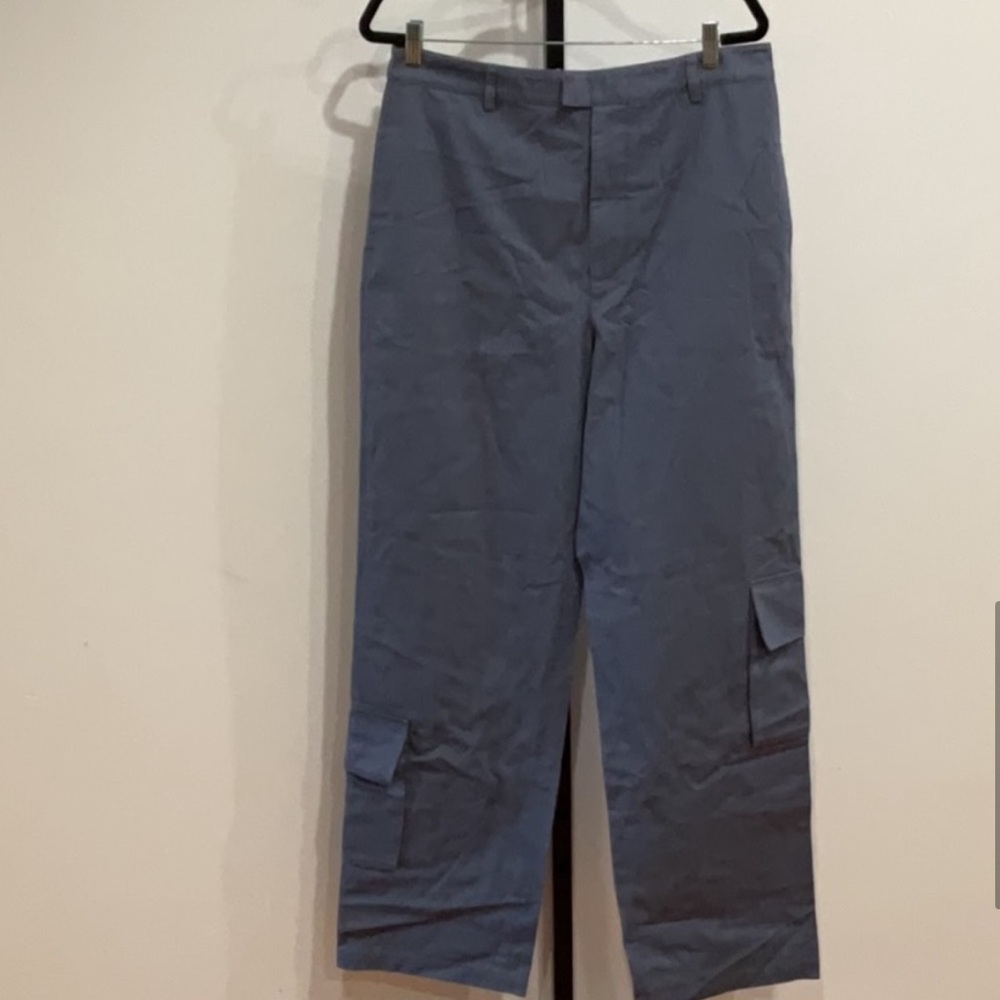 HELSA NWT Blue Gray High-Waisted Chino Cargo Trousers - Picture 6 of 11